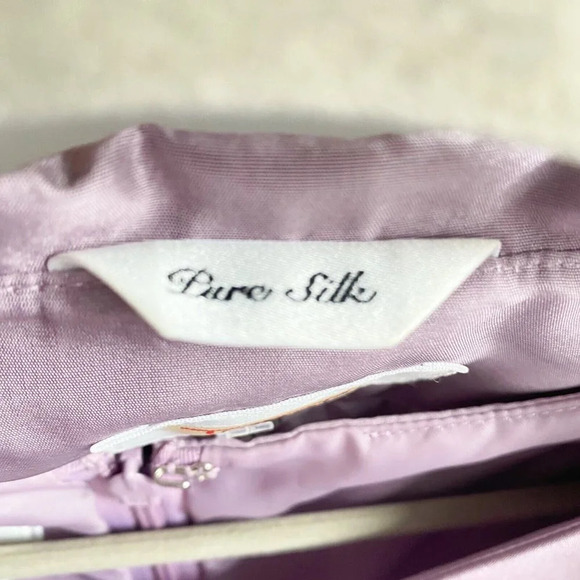 Talbots Pure Silk 2  Piece Sheath Dress + Blazer Set Lilac Purple 10 - Picture 5 of 5